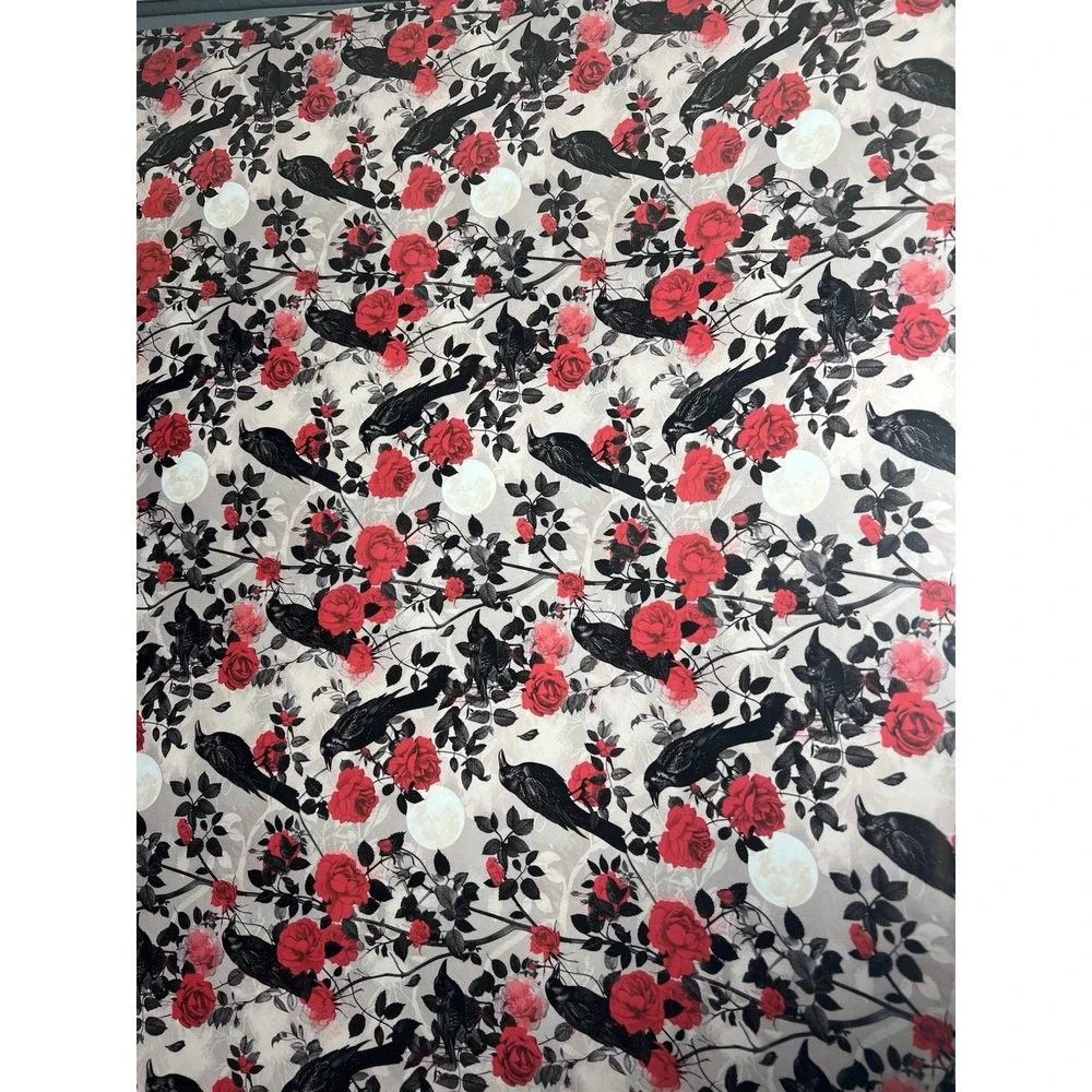 Gothic Crow & Red Rose Wrapping Paper Roll 30